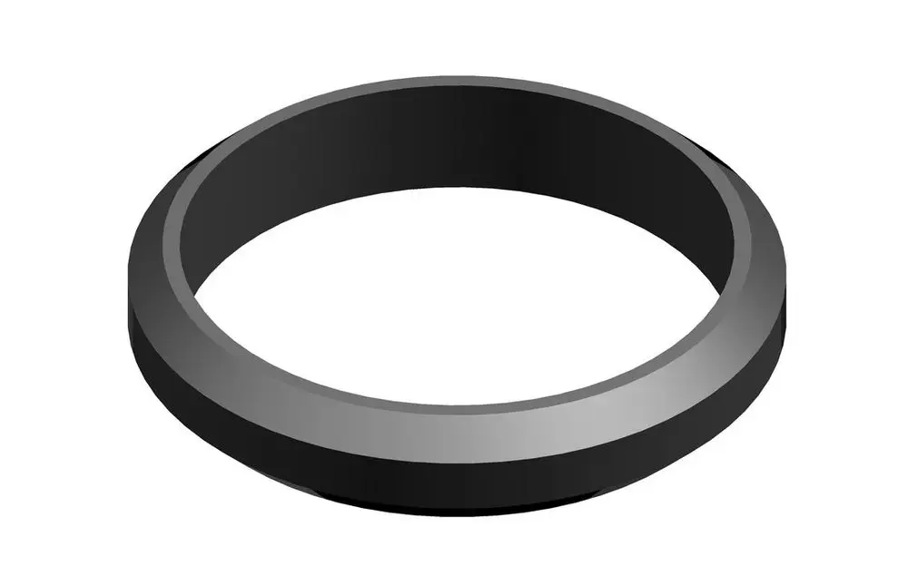 Schwarze Dichtscheibe von Bosch, rund und flach, mit gleichmäßiger Dicke und glatter Oberfläche. Ideal für Abdichtungsanwendungen in verschiedenen Geräten.